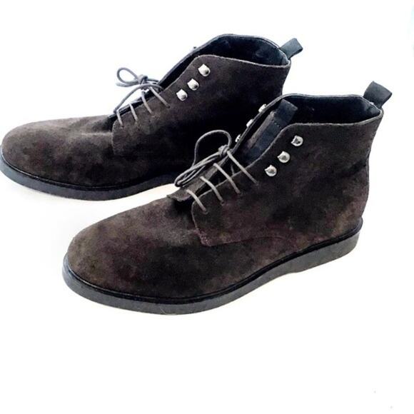 H by Hudson Chukka Boots Men\'s Chocolate Brown Suede Ankle Boot 45 11 NWOB main image 6